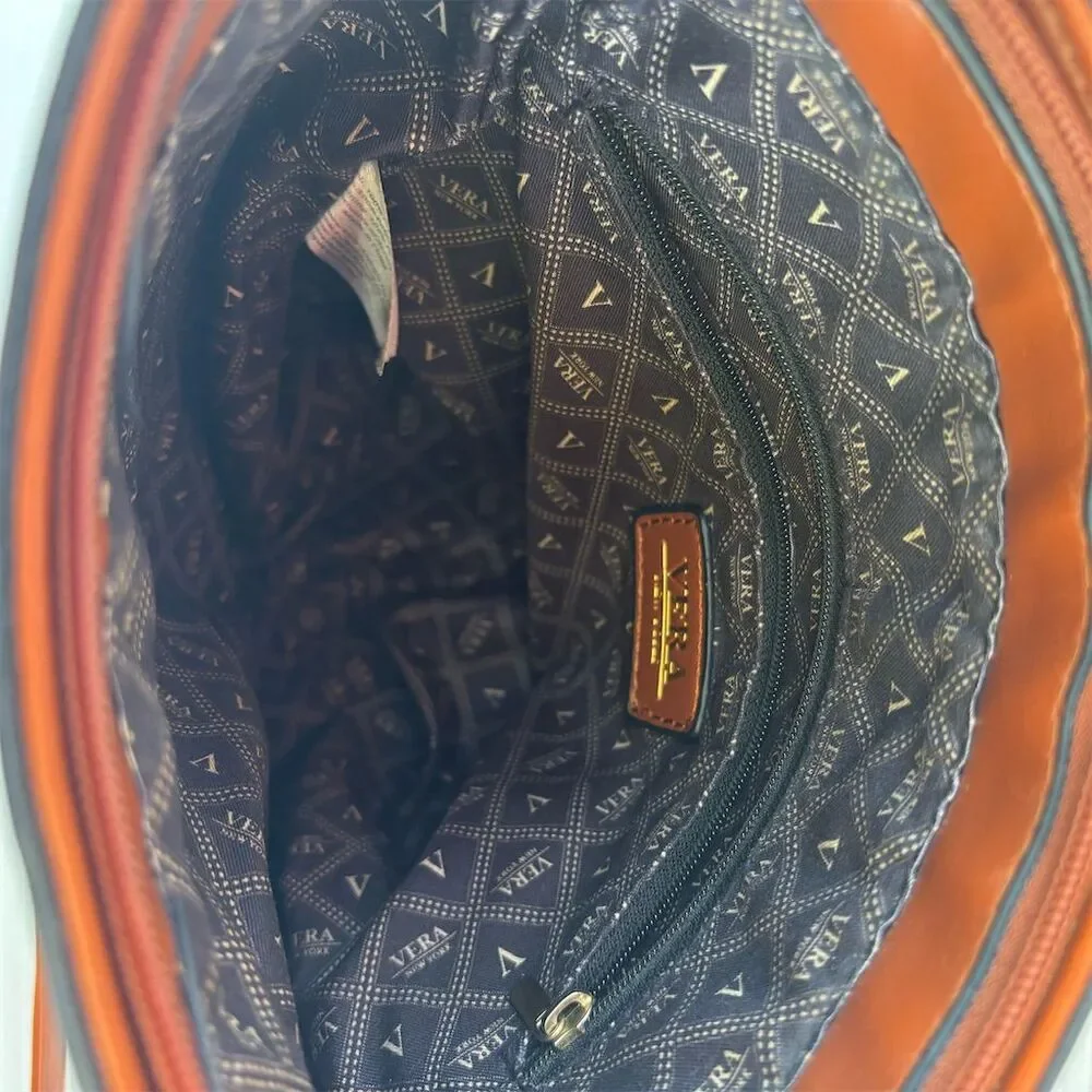 Vera Wang New York Women's Brown Crossbody Purse Adjustable Strap‎ Casual